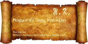 Mogyoróssy Katalin névjegykártya
